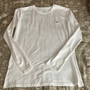White Long Sleeve Nike dri fit Shirt x large